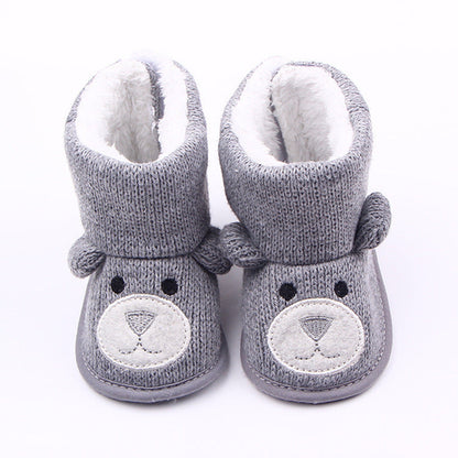 Wholesale autumn winter new bear knitting plus baby shoes, toddler