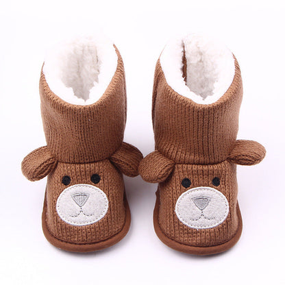 Wholesale autumn winter new bear knitting plus baby shoes, toddler