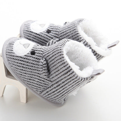 Wholesale autumn winter new bear knitting plus baby shoes, toddler