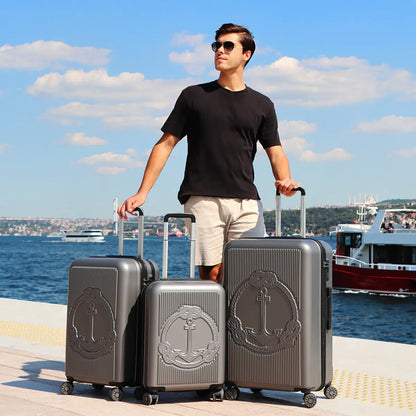 Biggdesign Ocean Hardshell Spinner Luggage Set, Gray, 3 Pcs