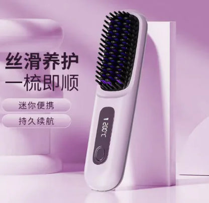 USB Charging Ceramic Heated Hair Straightening Comb