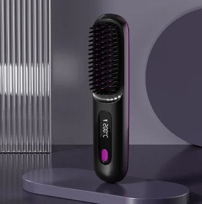 USB Charging Ceramic Heated Hair Straightening Comb