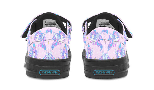 Kids Shoes Low Tops Flying Unicorn
