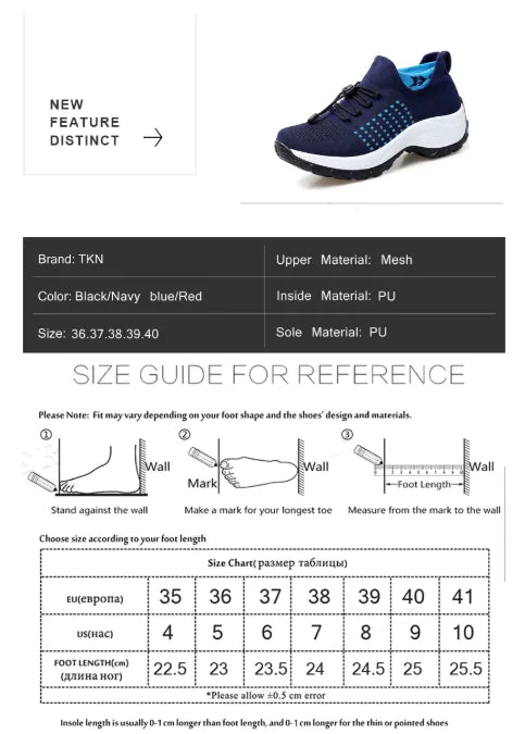 Women's Large-Size Breathable Sock Sneakers