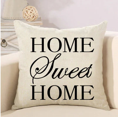 English Alphabet Linen Sofa Pillow Cover