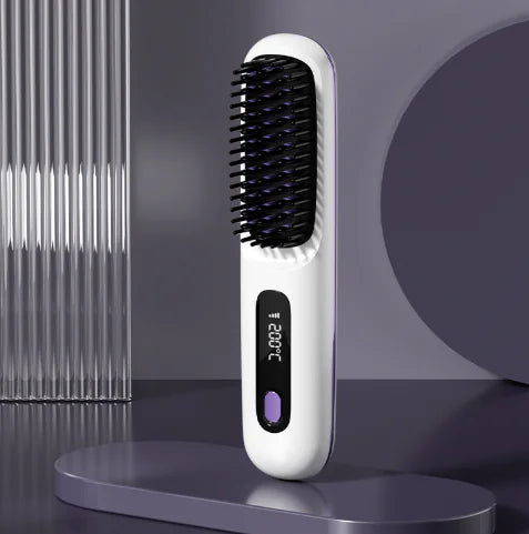 USB Charging Ceramic Heated Hair Straightening Comb