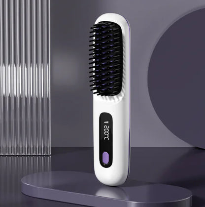 USB Charging Ceramic Heated Hair Straightening Comb