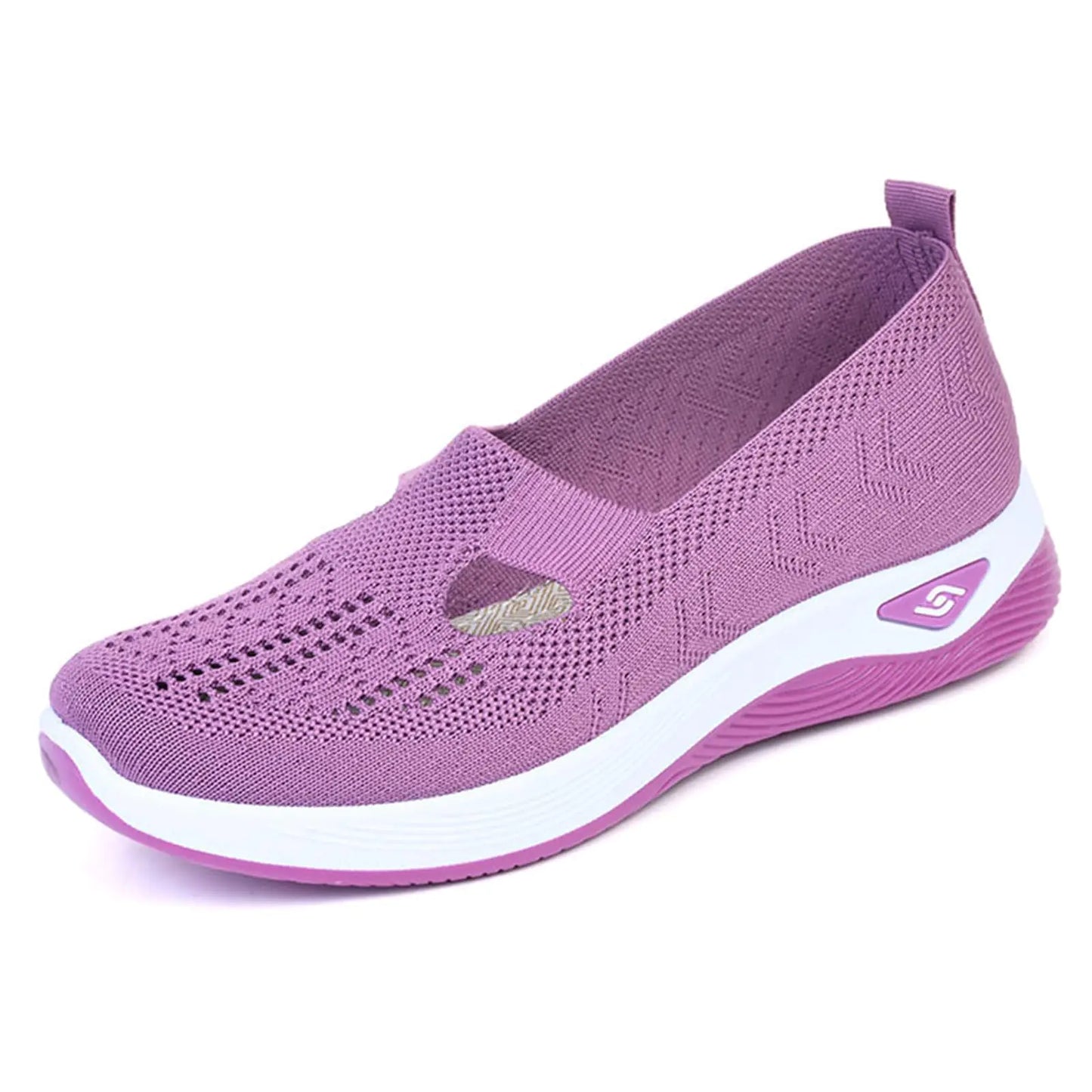 ofohquf Orthopedic Shoes for Women Woven Orthopedic Breathable Soft Shoes Slip On Arch Support Walking Shoes Casual Running Shoes Diabetic Foam Shoes Purple