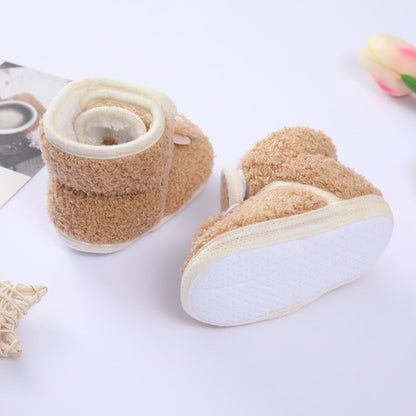 Baby Cartoon Embroidery Graphic Fleece Thickened Shoes